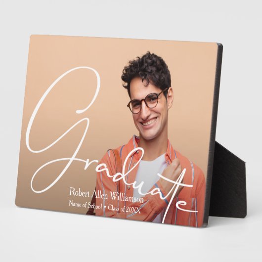 Modern script Afstuderen Foto Fotoplaat (Zijkant)
