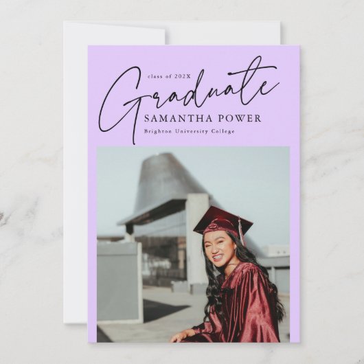 Modern Script Afstuderen foto geometrisch Afstuder Aankondiging (Voorkant)