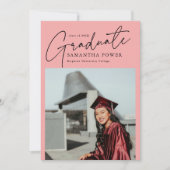 Modern Script Afstuderen foto geometrisch Afstuder Aankondiging (Voorkant)