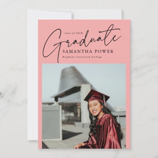 Modern Script Afstuderen foto geometrisch Afstuder Aankondiging (Voorkant)