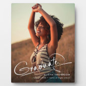 Modern Script Afstuderen Foto Gift Afstuderen Fotoplaat (Voorkant)