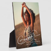 Modern Script Afstuderen Foto Gift Afstuderen Fotoplaat (Zijkant)