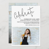 Modern script Afstuderen Foto Kaart (Voorkant / Achterkant)