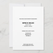 Modern script Afstuderen Foto Party Kaart (Achterkant)