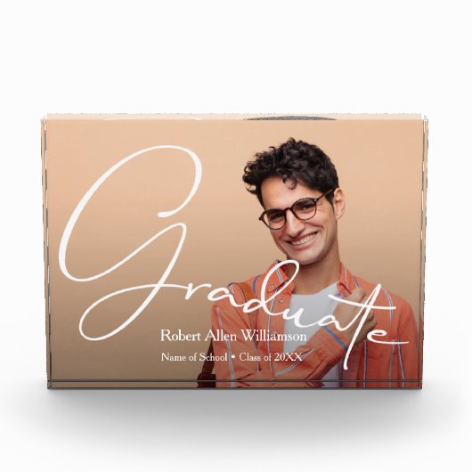 Modern script Afstuderen fotoblok (Voorkant)