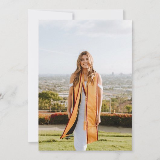 Modern Script Afstuderen Goud Pet Feestuitnodiging Kaart (Achterkant)