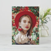 Modern Script Afstuderen Graduation Party Kaart (Staand voorkant)