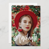 Modern Script Afstuderen Graduation Party Kaart (Voorkant / Achterkant)