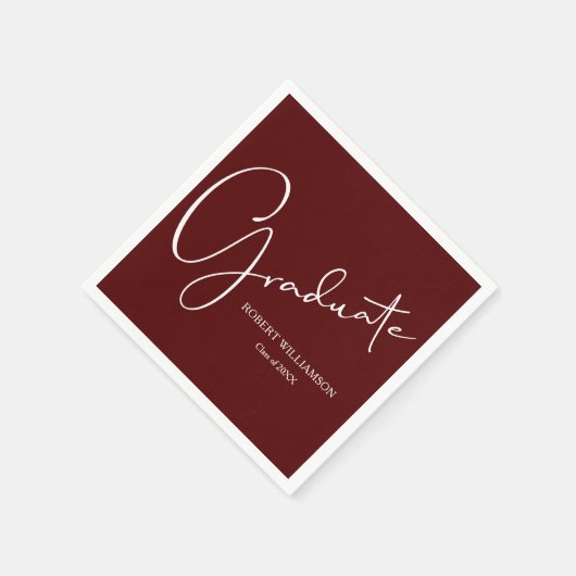 Modern Script Afstuderen Maroon Servet (Hoek)