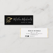 Modern script afstuderen naam invoegkaart mini visitekaartje (Voorkant / Achterkant)