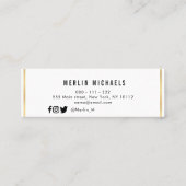 Modern script afstuderen naam invoegkaart mini visitekaartje (Achterkant)