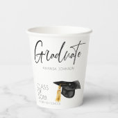 Modern Script Afstuderen Pet Afstuderen Papieren Bekers (Achterkant)