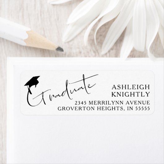 Modern Script-Afstuderen Pet Etiket (Insitu)