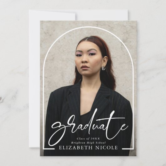 Modern Script Afstuderen Photo Arch-Afstuderen Kaart (Voorkant)