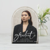 Modern Script Afstuderen Photo Arch-Afstuderen Kaart (Staand voorkant)