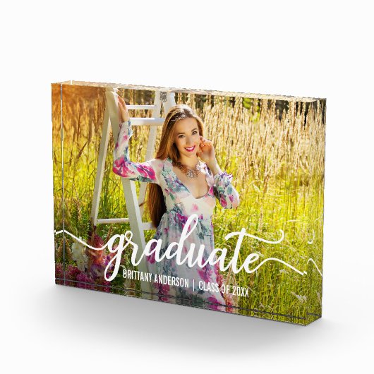 Modern Script Afstuderen Photo Block Fotoblokken (Rechts)