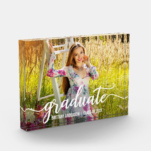 Modern Script Afstuderen Photo Block Fotoblokken (Links)