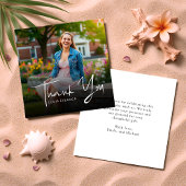 Modern Script Afstuderen Photo Budget Dank u Notitiekaartje