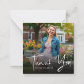 Modern Script Afstuderen Photo Budget Dank u Notitiekaartje (Voorkant)