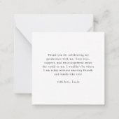 Modern Script Afstuderen Photo Budget Dank u Notitiekaartje (Achterkant)