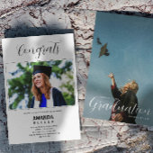 Modern Script Afstuderen Photo Invitation Kaart
