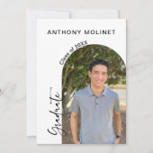 Modern Script Afstuderen Photo Party Kaart (Voorkant)