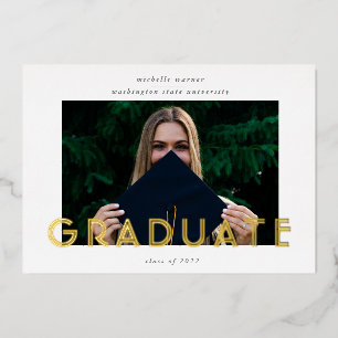 modern script afstuderen publicatiesfoliekaart folie uitnodiging