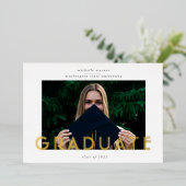 modern script afstuderen publicatiesfoliekaart folie uitnodiging (Staand Voorkant)