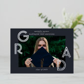 modern script afstuderen publicatiesfoliekaart folie uitnodiging (Staand Voorkant)