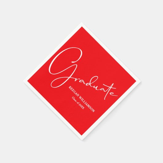 Modern Script Afstuderen Rood Servet (Hoek)