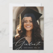 Modern Script AFSTUDEREN twee foto-AFSTUDEREN Aankondiging (Voorkant)