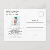 Modern Script Afstuderen twee foto-Afstuderen cool Aankondigingskaart (Achterkant)