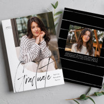 Modern script afstuderen twee unieke foto afstuder