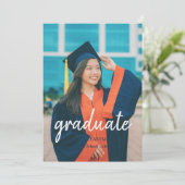 Modern Script Afstuderen verfijnd foto Afstuderen Kaart (Staand voorkant)