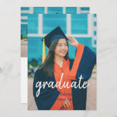 Modern Script Afstuderen verfijnd foto Afstuderen Kaart (Voorkant / Achterkant)