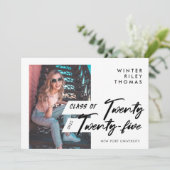 Modern script Afstuderen vierentwintig foto Kaart (Staand voorkant)