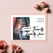 Modern script Afstuderen vierentwintig foto Kaart