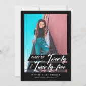 Modern script Afstuderen vierentwintig foto Kaart (Voorkant)