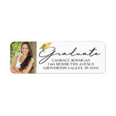 Modern script Afstuderen zwart fotolabel met Pet G Etiket (Voorkant)