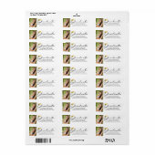 Modern script Afstuderen zwart fotolabel met Pet G Etiket (Full Sheet)