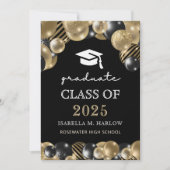 Modern Script Afstuderen zwart goud Aankondiging (Voorkant)