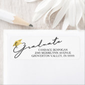 Modern Script Afstuderen Zwart Goud Pet Label (Insitu)
