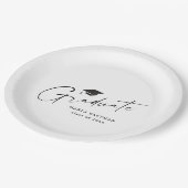 Modern Script Afstuderen zwart-wit Afstuderen Papieren Bordje (Gekanteld)