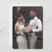 Modern Script All in One Photo Wedding Invitation Kaart (Achterkant)