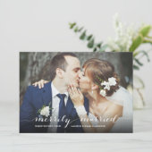 Modern script, alleen gehuwde feestdag foto feestdagenkaart (Staand voorkant)