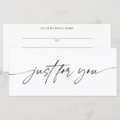 Modern Script Alleen Voor Jou Cadeaubon (Voorkant / Achterkant)