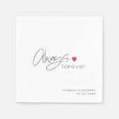 Modern Script Altijd en voor altijd bruiloft serve Servet (Voorkant)