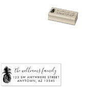 Modern Script Ananas Retouradres Rubberstempel (Gestempeld)