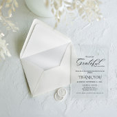 Modern script appreciatie feest, dankbaar feest acryl uitnodigingen