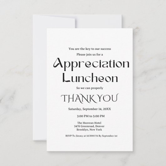 Modern script appreciatie party dankbare partij kaart (Voorkant)